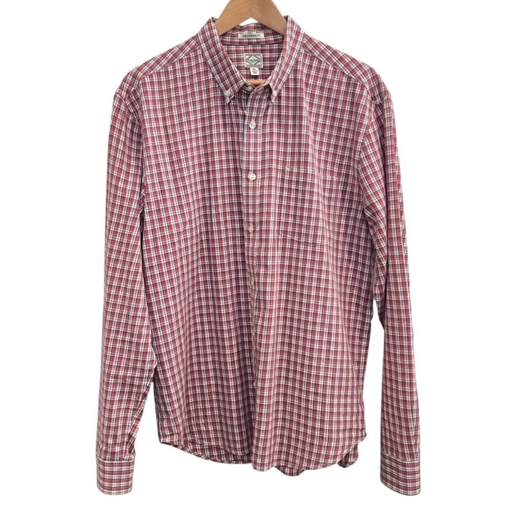 Lucky Brand Red Plaid Button Down Shirt XL